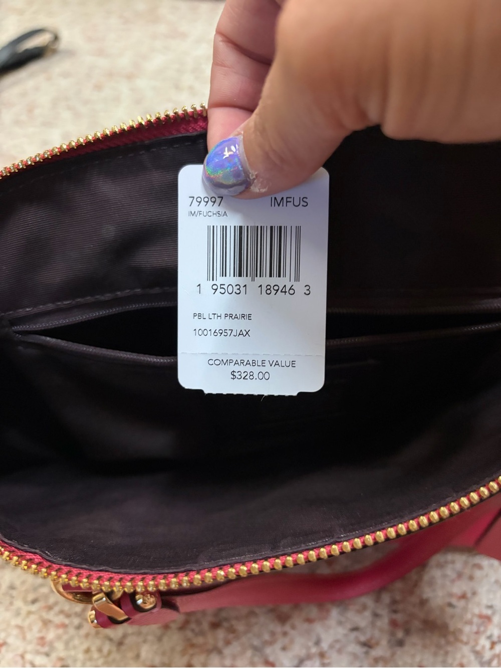 Coach Hot Pink Pebbled Leather Shoulder Bag with Gold Hardware - Picture 7 of 7